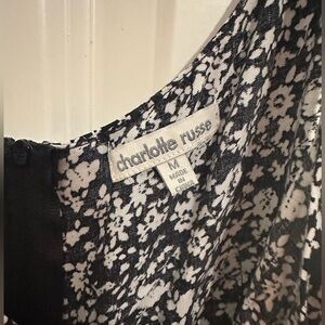 Charlotte Russe Black Floral Fringe Romper